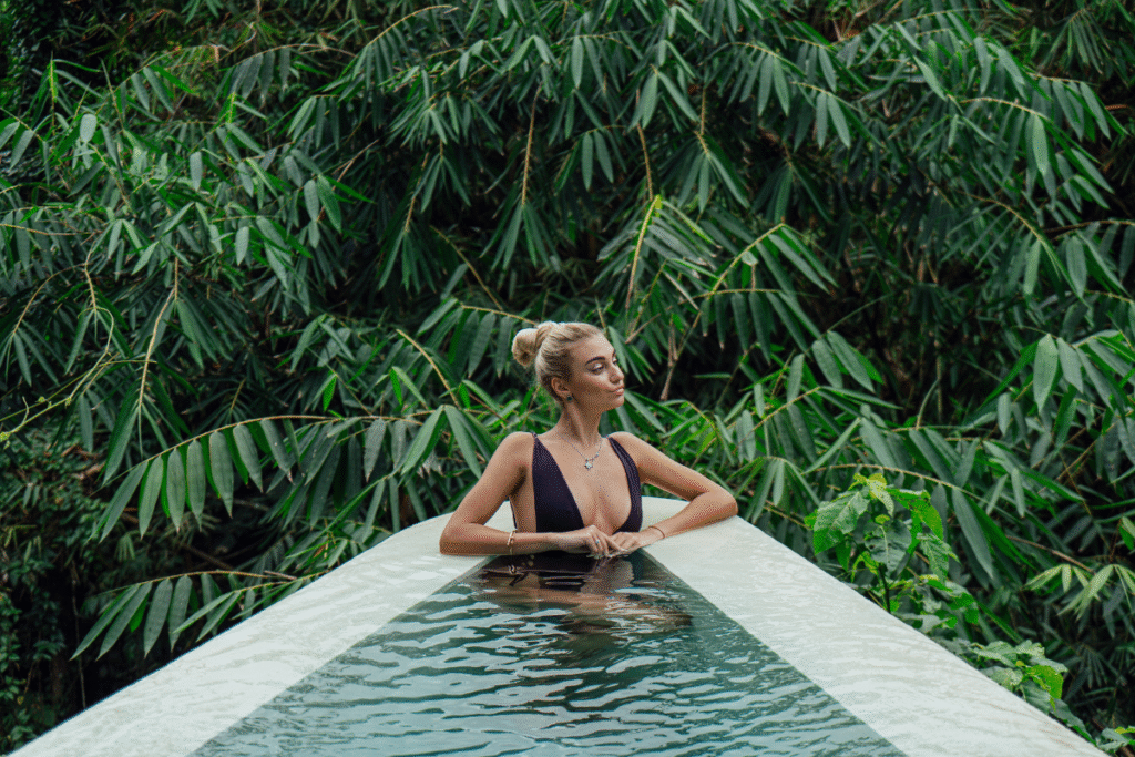 a woman enjoying ubud