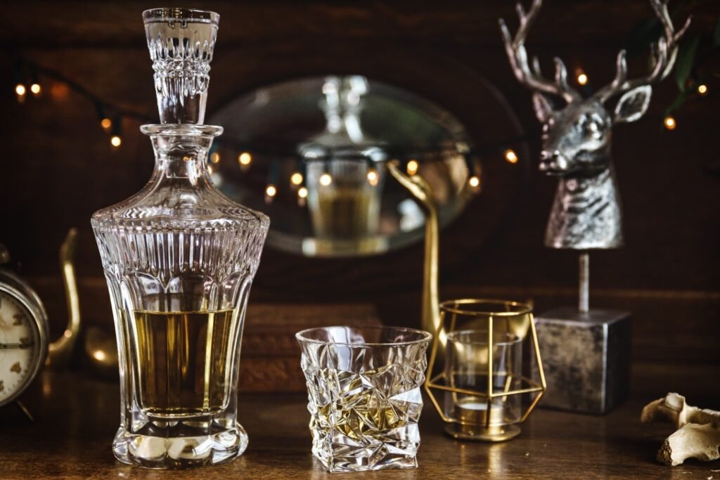 a cristal glass vintage spirit