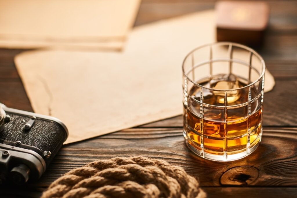 a glass of vintage spirit